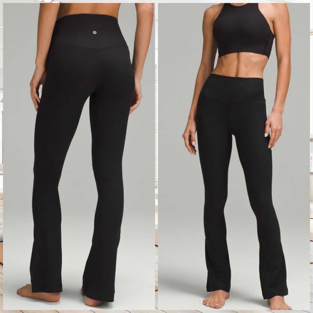 Lululemon Align High-Rise Ribbed Mini-Flared Pant Regular Black size 6 Nwt - Picture 2 of 7